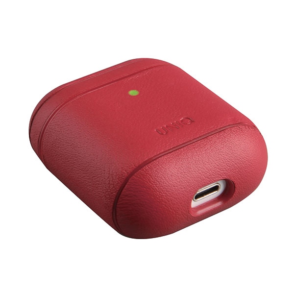 UNIQ etui Terra AirPods 1/2 gen.Genuine Leather czerwony/red