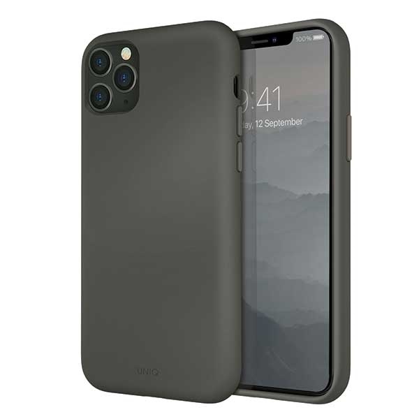 UNIQ etui Lino Hue iPhone 11 Pro Maxszary/moss grey