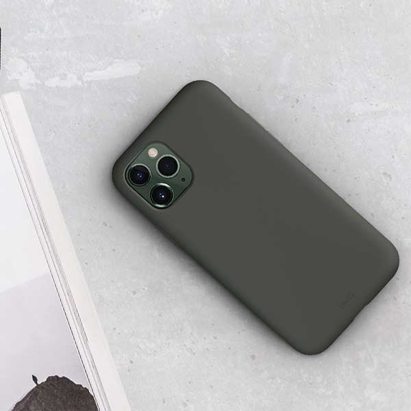 UNIQ etui Lino Hue iPhone 11 Pro Maxszary/moss grey