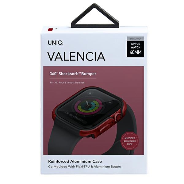 UNIQ etui Valencia Apple Watch Series4/5/6/SE 40mm. czerwony/crimson red