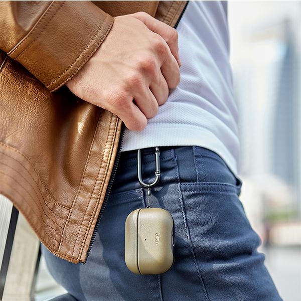 UNIQ etui Terra AirPods ProGenuine Leather oliwkowy/olive