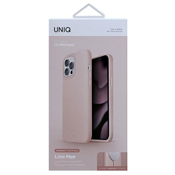UNIQ etui Lino Hue iPhone 13 Pro Max6,7" różowy/blush pink MagSafe