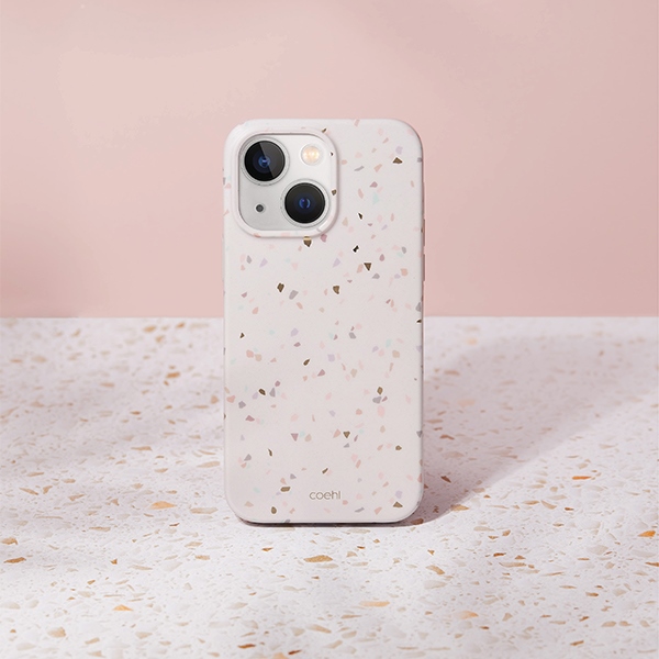UNIQ etui Coehl Terrazzo iPhone 14 / 15/ 13 6,1" piaskowy/sandstone