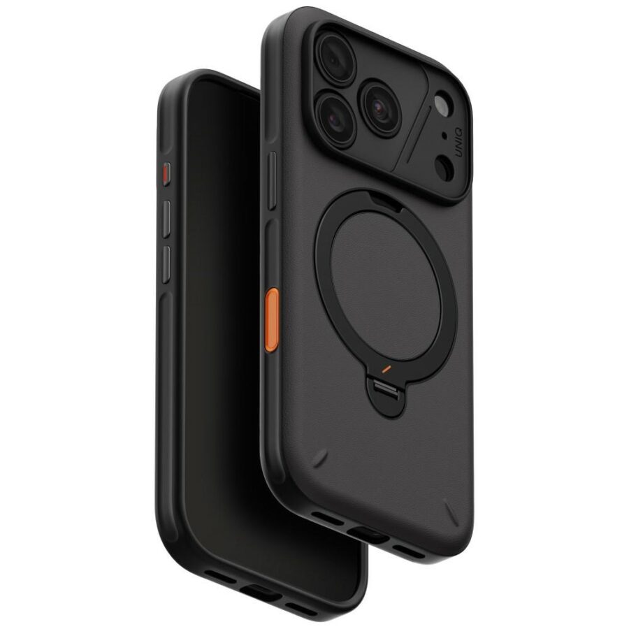 Etui UNIQ Elix do iPhone 18 Pro / 17 Pro 360 Rotating Kickstand szary