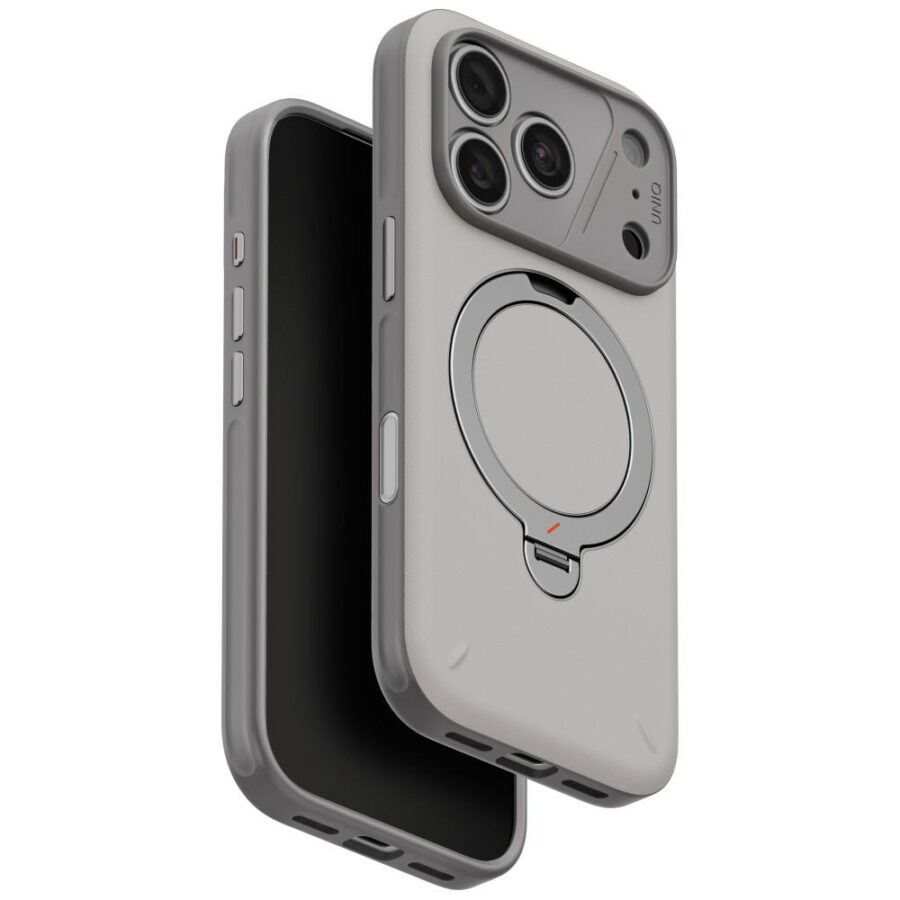 Etui UNIQ Elix do iPhone 18 Pro / 17 Pro 360 Rotating Kickstand jasnoszary