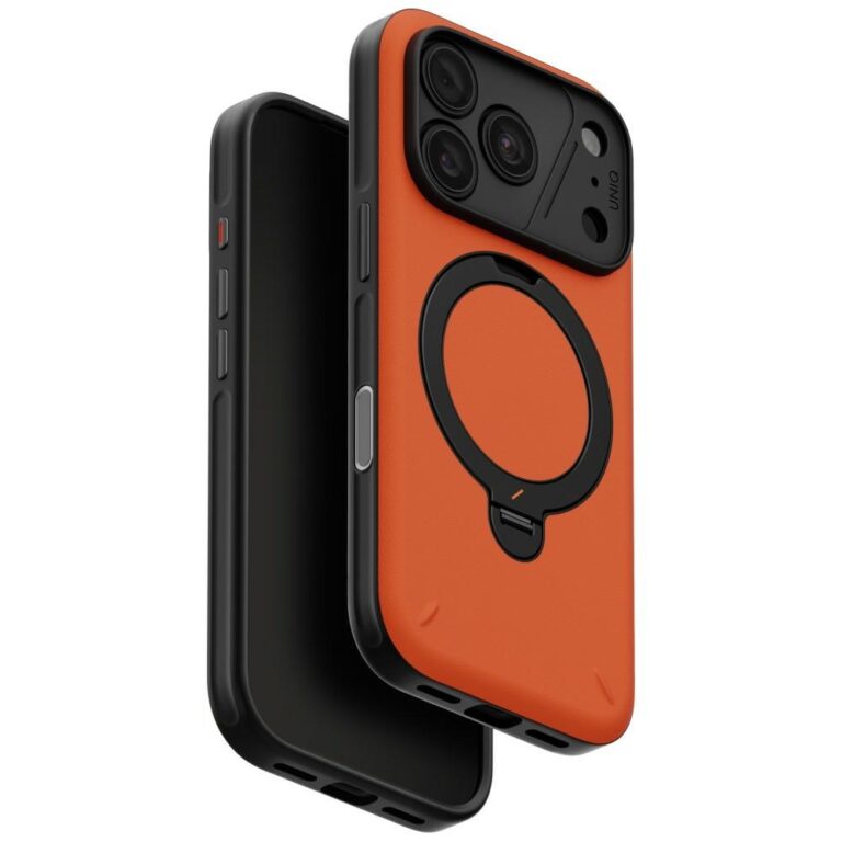 Etui UNIQ Elix do iPhone 18 Pro / 17 Pro 360 Rotating Kickstand pomarańczowy
