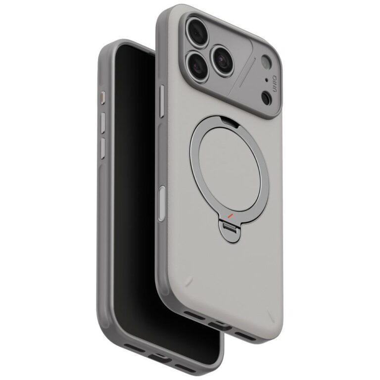 Etui UNIQ Elix do iPhone 18 Pro Max / 17 Pro Max 360 Rotating Kickstand jasnoszary