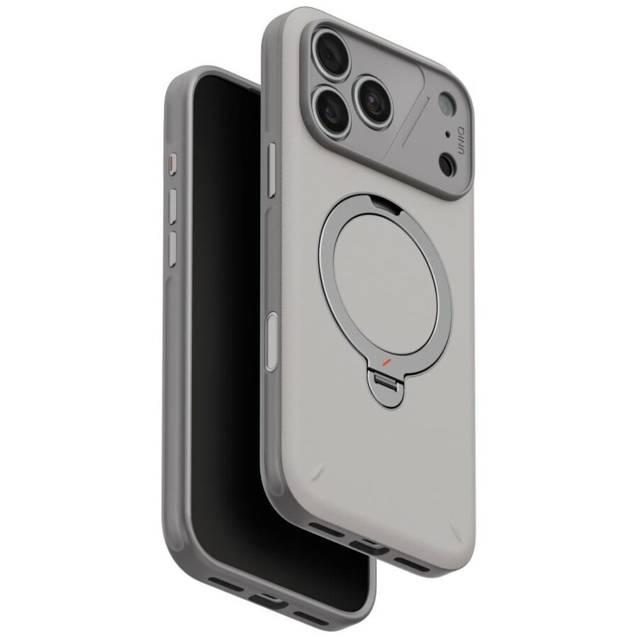 Etui UNIQ Elix do iPhone 18 Pro Max / 17 Pro Max 360 Rotating Kickstand jasnoszary