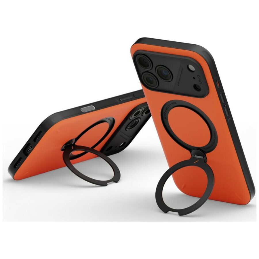 Etui UNIQ Elix do iPhone 18 Pro Max / 17 Pro Max 360 Rotating Kickstand pomarańczowy